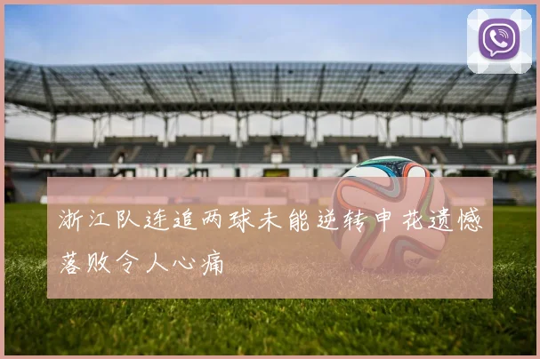 浙江队连追两球未能逆转申花遗憾落败令人心痛